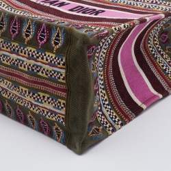Pre Owned Dior Multicolor Embroidered Canvas Large Book Tote