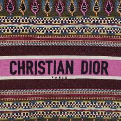 Pre Owned Dior Multicolor Embroidered Canvas Large Book Tote