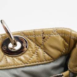 Pre Owned Dior Beige Cannage Patent Leather Small Soft Lady Dior Tote