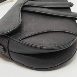 Dior Black Leather Mini Saddle Bag