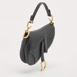 Dior Black Leather Mini Saddle Bag
