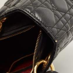 Dior Black Cannage Leather Medium Lady Dior Tote