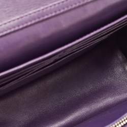 Pre Owned Dior Purple Cannage Patent Leather Miss Dior Promenade Chain Bag