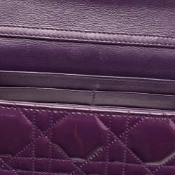 Pre Owned Dior Purple Cannage Patent Leather Miss Dior Promenade Chain Bag