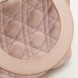Dior Metallic Pink Cannage Leather Medium Lady Dior Tote