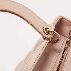 Dior Metallic Pink Cannage Leather Medium Lady Dior Tote