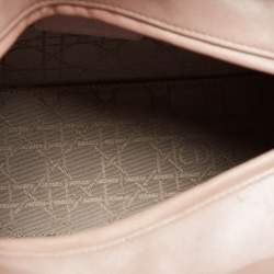 Dior Metallic Pink Cannage Leather Medium Lady Dior Tote