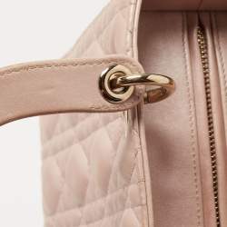 Dior Metallic Pink Cannage Leather Medium Lady Dior Tote