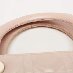 Dior Metallic Pink Cannage Leather Medium Lady Dior Tote