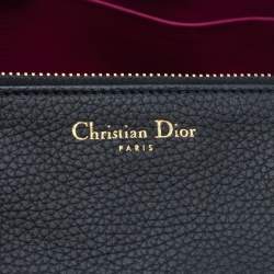 Pre Owned Dior Black Leather Medium Diorissimo Shopper Tote