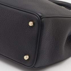 Pre Owned Dior Black Leather Medium Diorissimo Shopper Tote