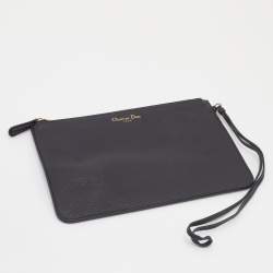 Pre Owned Dior Black Leather Medium Diorissimo Shopper Tote
