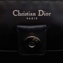 Pre Owned Dior Silver/Black Metallic Tweed Medium Patch Diorissimo Tote