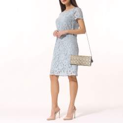 Pre Owned Dior Grey Cannage Patent Leather Lady Dior Chain Clutch