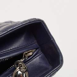 Pre Owned Dior Navy Blue Cannage Leather Large Lady Dior Tote
