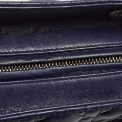 Pre Owned Dior Navy Blue Cannage Leather Large Lady Dior Tote