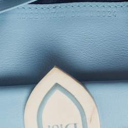 Pre Owned Dior White/Blue Printed Fabric Trifold Wallet
