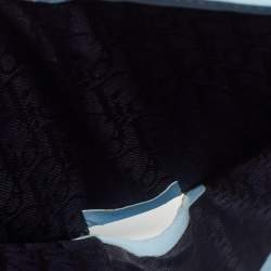 Pre Owned Dior White/Blue Printed Fabric Trifold Wallet