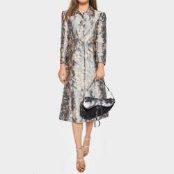 Dior Black/Gun Metal Python and Leather Saddle Bag