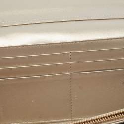 Dior Metallic Gold Leather Diorama Wallet on Chain