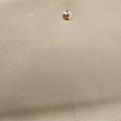 Dior Metallic Gold Leather Diorama Wallet on Chain