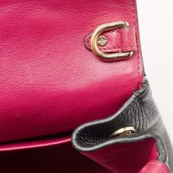Pre Owned Dior Black Leather Mini Be Dior Top Handle Bag