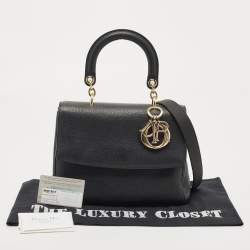 Pre Owned Dior Black Leather Mini Be Dior Top Handle Bag