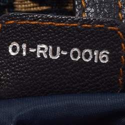 Dior Navy Blue Oblique Canvas and Leather Saddle Bag