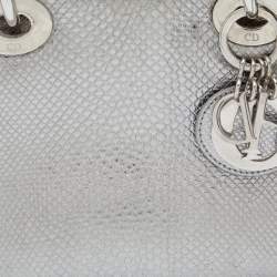 Dior Silver/Gold Karung Mini Lady Dior Tote