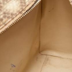 Pre Owned Dior Gold/Beige Python Large Lady Dior Tote
