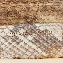Pre Owned Dior Gold/Beige Python Large Lady Dior Tote