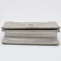 Dior Grey Shimmering Leather Mini Diorama Crossbody Bag