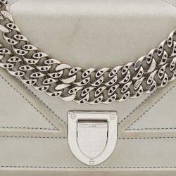 Dior Grey Shimmering Leather Mini Diorama Crossbody Bag