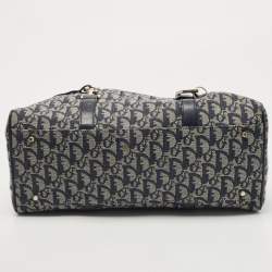 Pre Owned Dior Navy Blue Diorissimo Canvas and Leather D Charm Satchel
