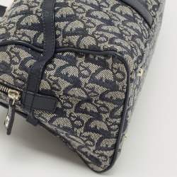 Pre Owned Dior Navy Blue Diorissimo Canvas and Leather D Charm Satchel