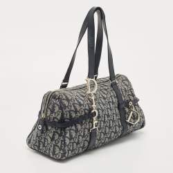 Pre Owned Dior Navy Blue Diorissimo Canvas and Leather D Charm Satchel