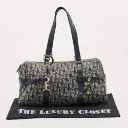 Pre Owned Dior Navy Blue Diorissimo Canvas and Leather D Charm Satchel