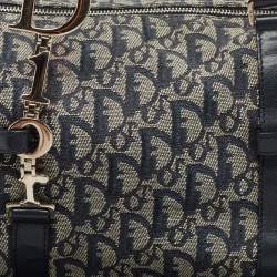 Pre Owned Dior Navy Blue Diorissimo Canvas and Leather D Charm Satchel