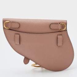 Pre Owned Dior Beige Leather Saddle Convertible Belt Bag
