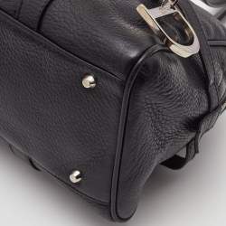 Pre Owned Dior Black Leather Small D Charm Satchel