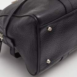 Pre Owned Dior Black Leather Small D Charm Satchel