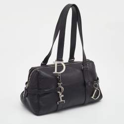 Pre Owned Dior Black Leather Small D Charm Satchel