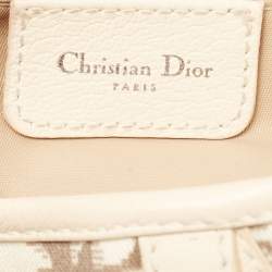 Dior Beige Oblique Canvas and Leather Floral Embroidered Saddle Bag