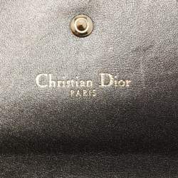 Pre Owned Dior Grey Leather Diorama Compact Wallet