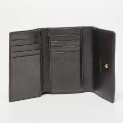 Pre Owned Dior Grey Leather Diorama Compact Wallet