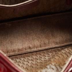 Pre Owned Dior Red Cannage Patent Leather Large Lady Dior Tote