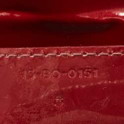 Pre Owned Dior Red Cannage Patent Leather Large Lady Dior Tote