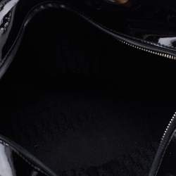 Pre Owned Dior Black Cannage Patent Leather Large Lady Dior Tote