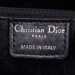 Pre Owned Dior Black Cannage Patent Leather Large Lady Dior Tote