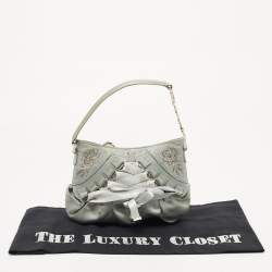 Pre Owned Dior Light Blue Satin Limited Edition 0109 Corset Ballet Hobo